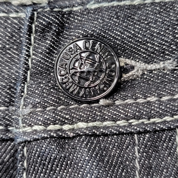 Mecca Jeans Men Size 38X34 40X29 Black Wide Leg Button Flap Pockets Vintage Y2K - Picture 3 of 9